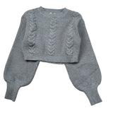 Janice Maglia tinta unita con Manica Ballon Grigio per Bambina JN936B GRIGIO JANICE 