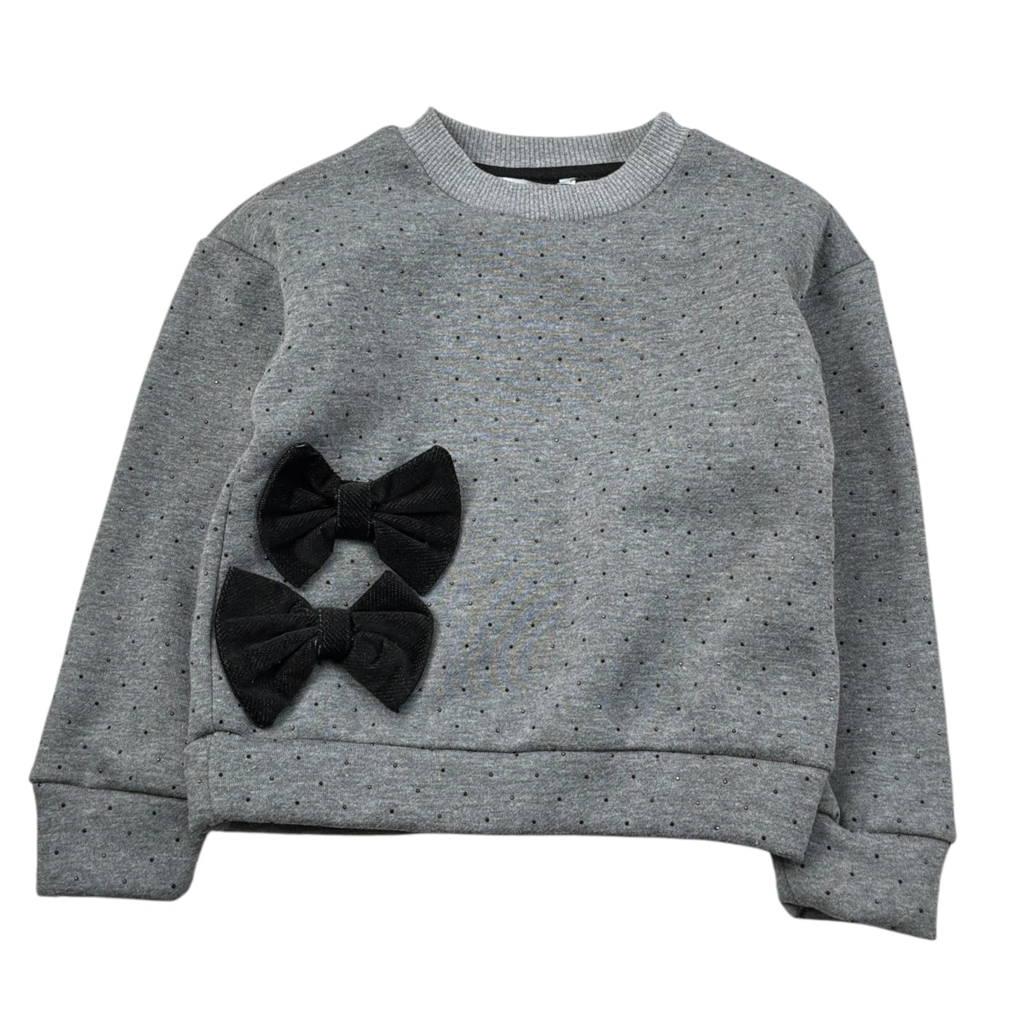 Janice Felpa tinta unita con Brillantini Grigio per Bambina JN951B GRIGIO JANICE 