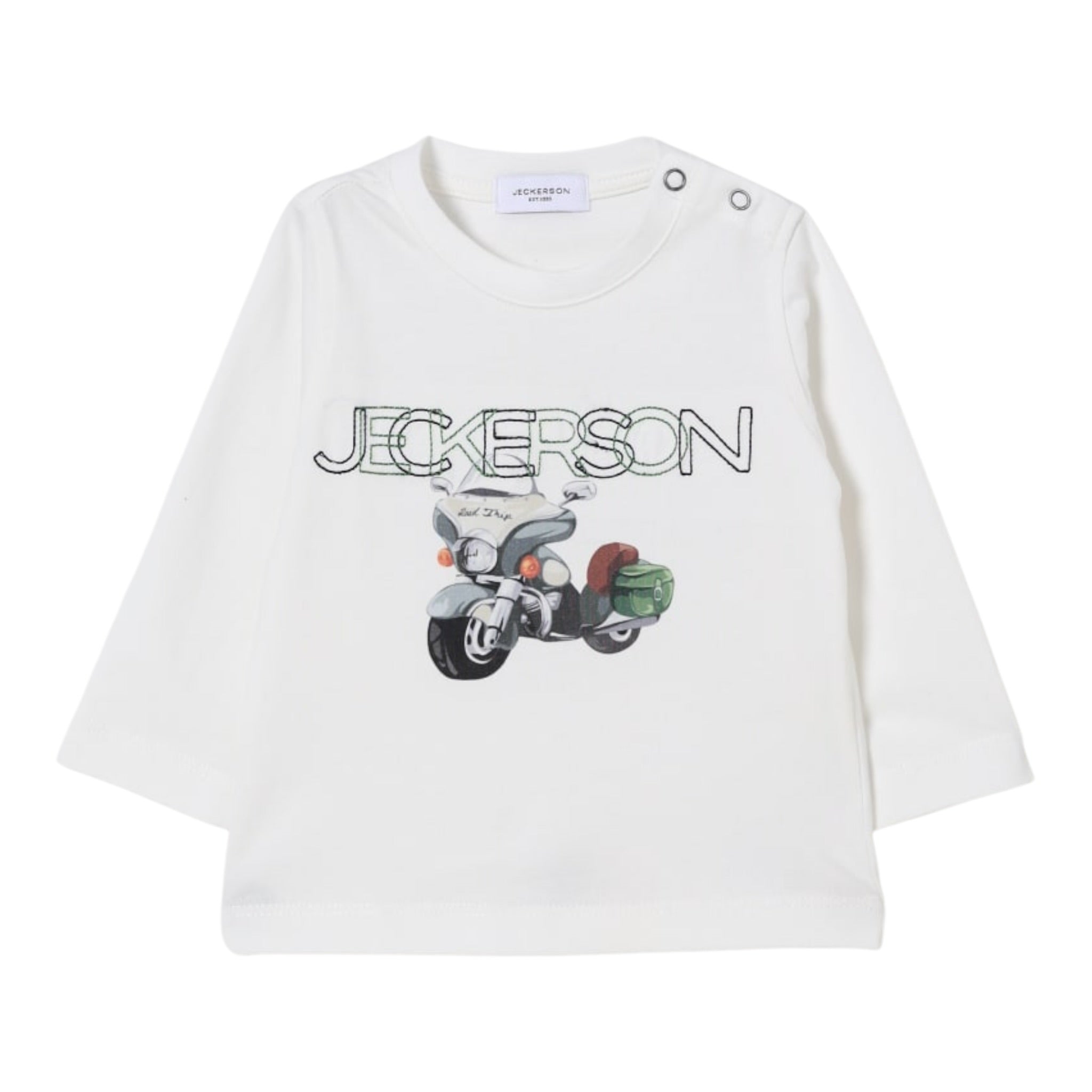 Jeckerson Shirt Girocollo tinta unita con Stampa Bianco per Bambino JB5002W25 BIANCO JECKERSON 