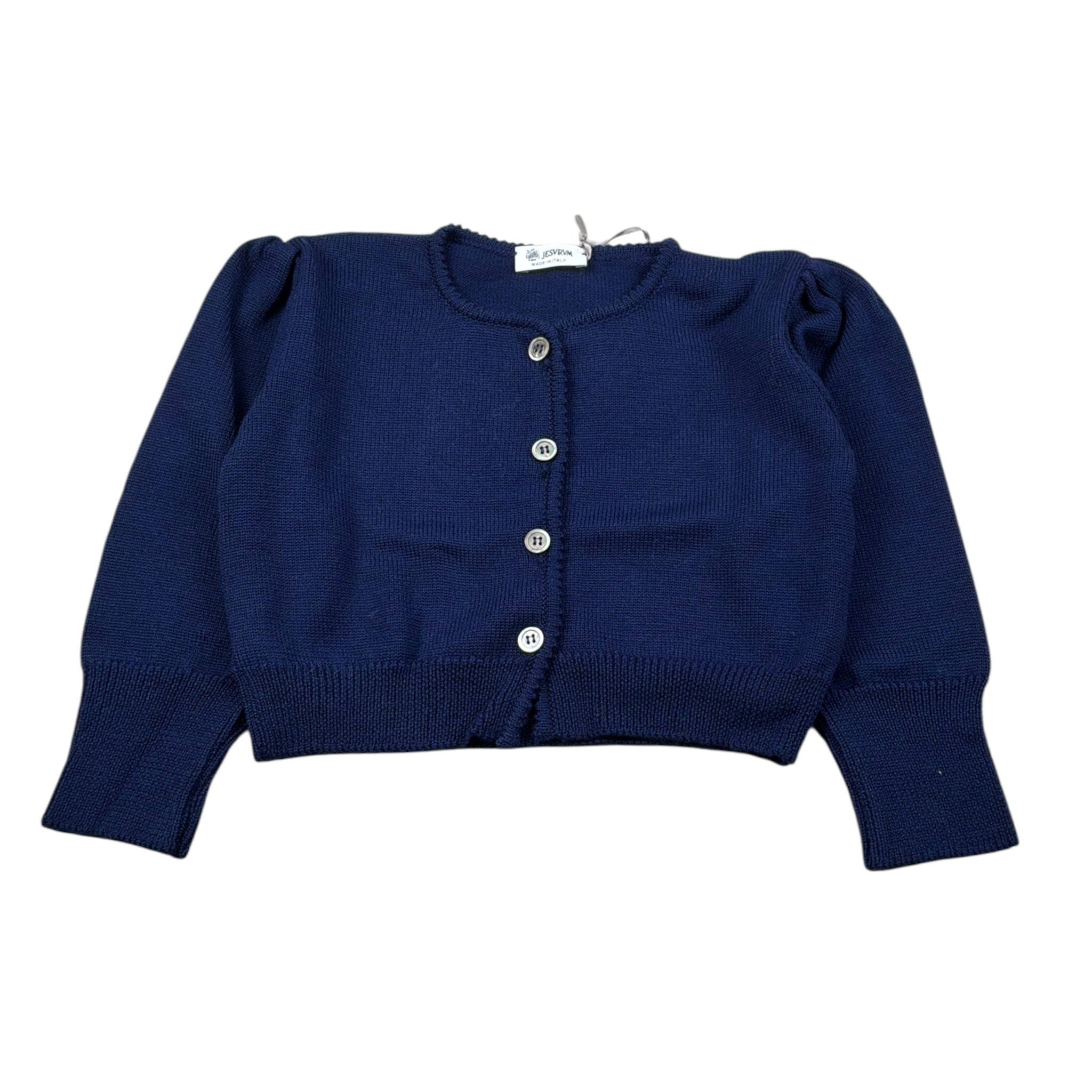 Jesurum Cardigan tinta unita con Bottoni Blu per Bambina 090230 BLU JESURUM 