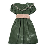 Jesurum Abito Mezza Manica tinta unita In Ciniglia Verde per Bambina ELETTRAJ VERDE JESURUM 