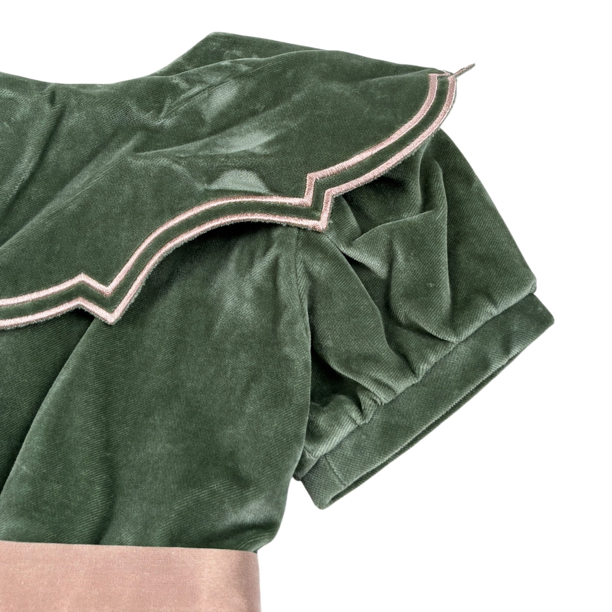 Jesurum Abito Mezza Manica tinta unita In Ciniglia Verde per Bambina ELETTRAJ VERDE JESURUM 