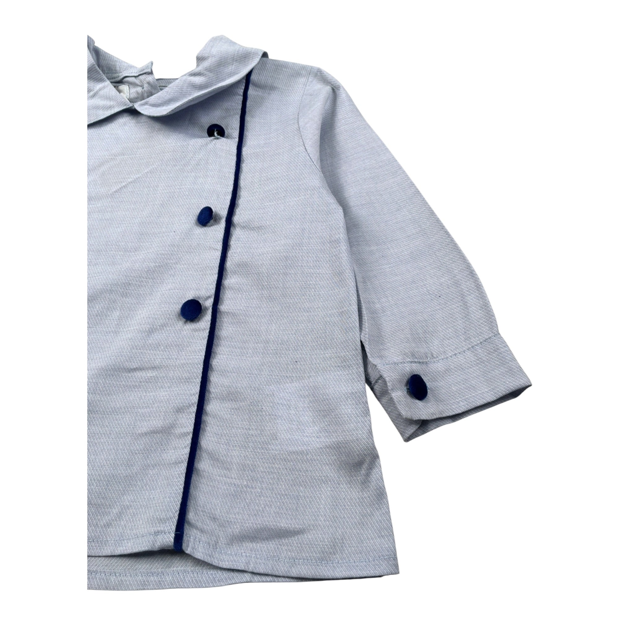 Jesurum Camicia Manica Lunga tinta unita con Bottoni In Contrasto Azzurro per Neonato ORIONE AZZURRO JESURUM 