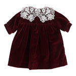 Jesurum Abito Manica Lunga tinta unita Bordeaux per Neonata RUBINO BORDEAUX  