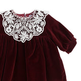 Jesurum Abito Manica Lunga tinta unita Bordeaux per Neonata RUBINO BORDEAUX  