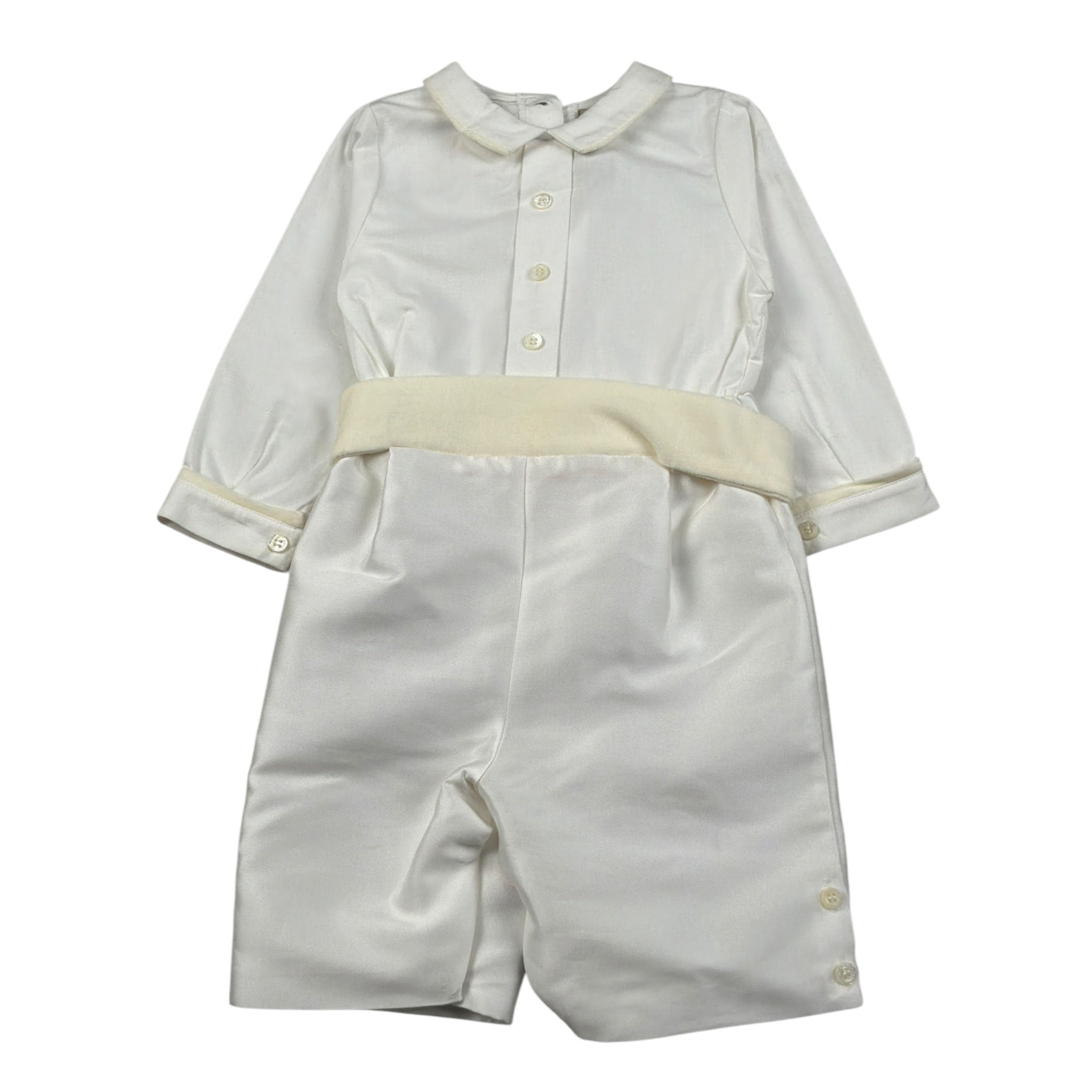 Jesvrvm Tutina Elegante tinta unita Manica Lunga Bianco per Neonato CBPG03A BIANCO JESVRVM 