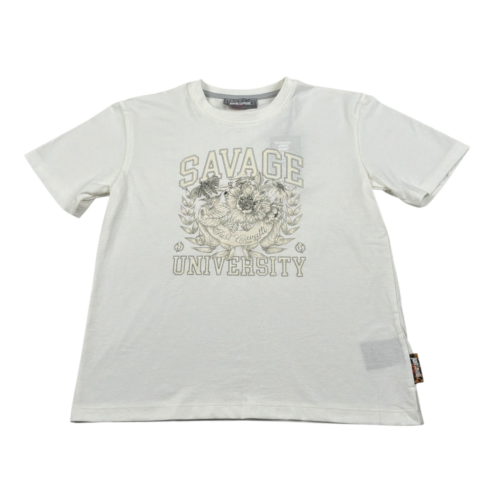 John Richmond T-Shirt Girocollo tinta unita con Logo Panna per Bambina JGA26017TS PANNA JOHN RICHMOND 