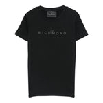 John Richmond T-Shirt Girocollo tinta unita con Logo Nero per Bambino RBA25009TSX NERO JOHN RICHMOND 