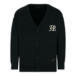 John Richmond Cardigan tinta unita con Ricami Nero per Bambino RBA25012CDXX NERO JOHN RICHMOND 