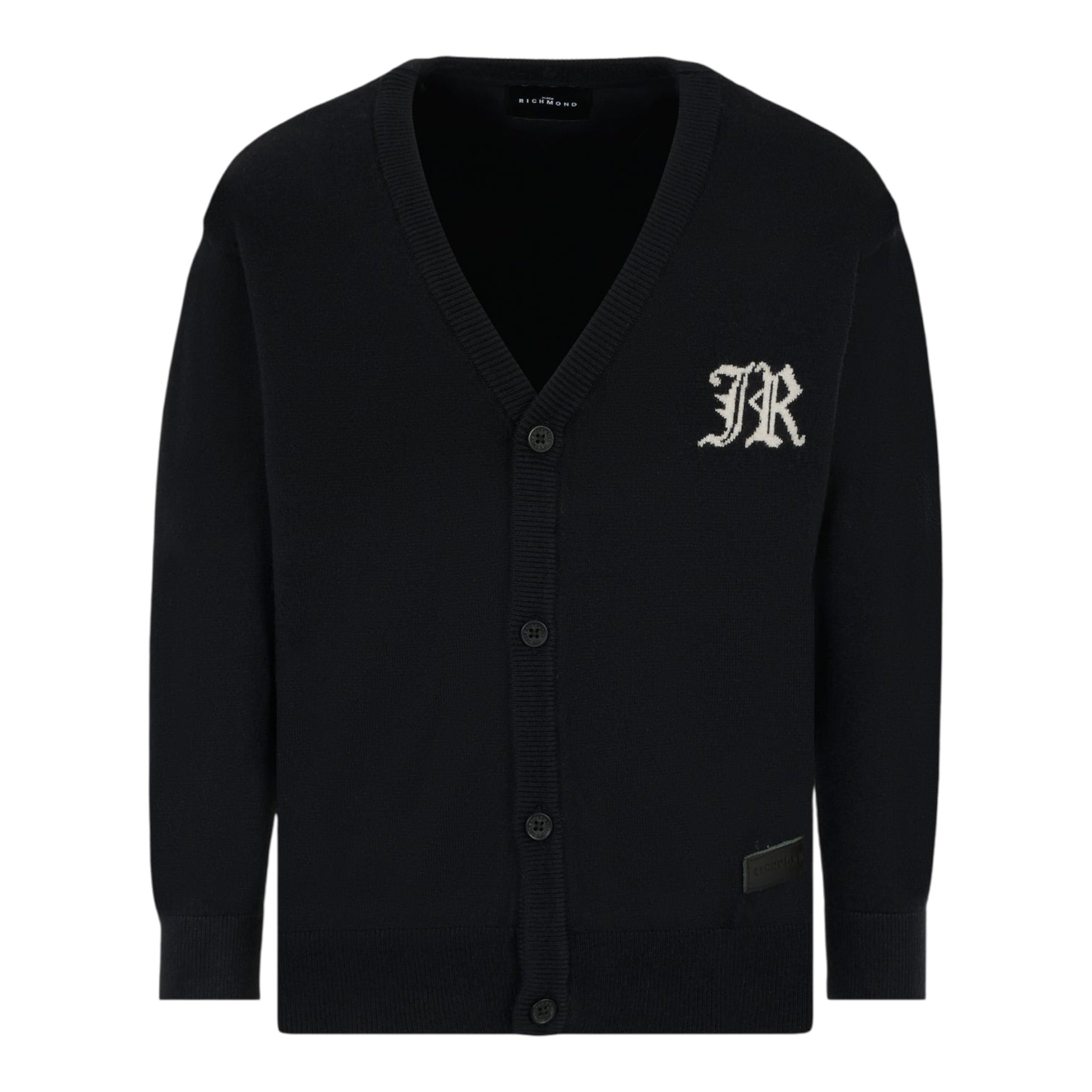 John Richmond Cardigan tinta unita con Ricami Nero per Bambino RBA25012CDXXX NERO JOHN RICHMOND 