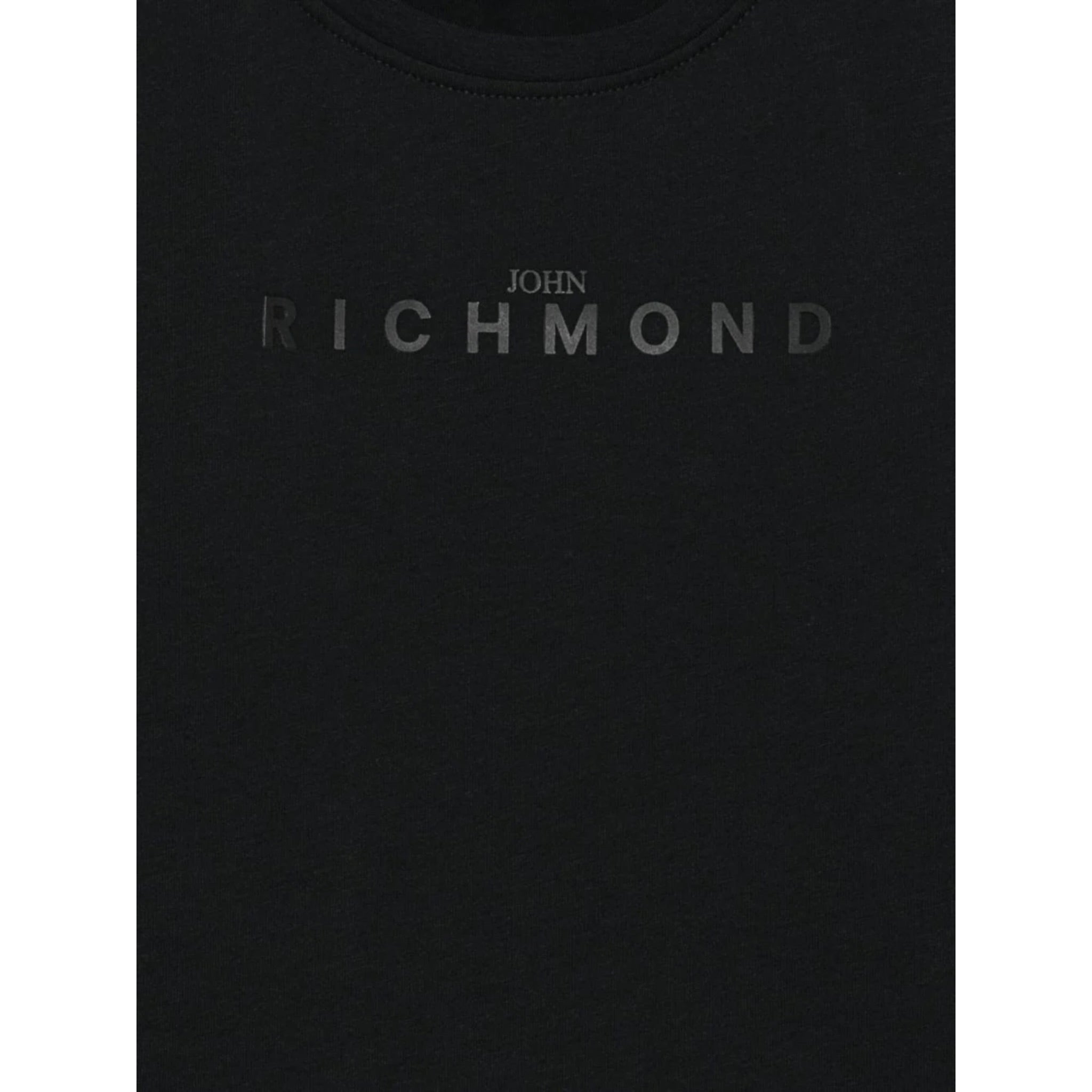 John Richmond Shirt tinta unita con Stampa Nero per Bambino RBA25016TSX NERO JOHN RICHMOND 