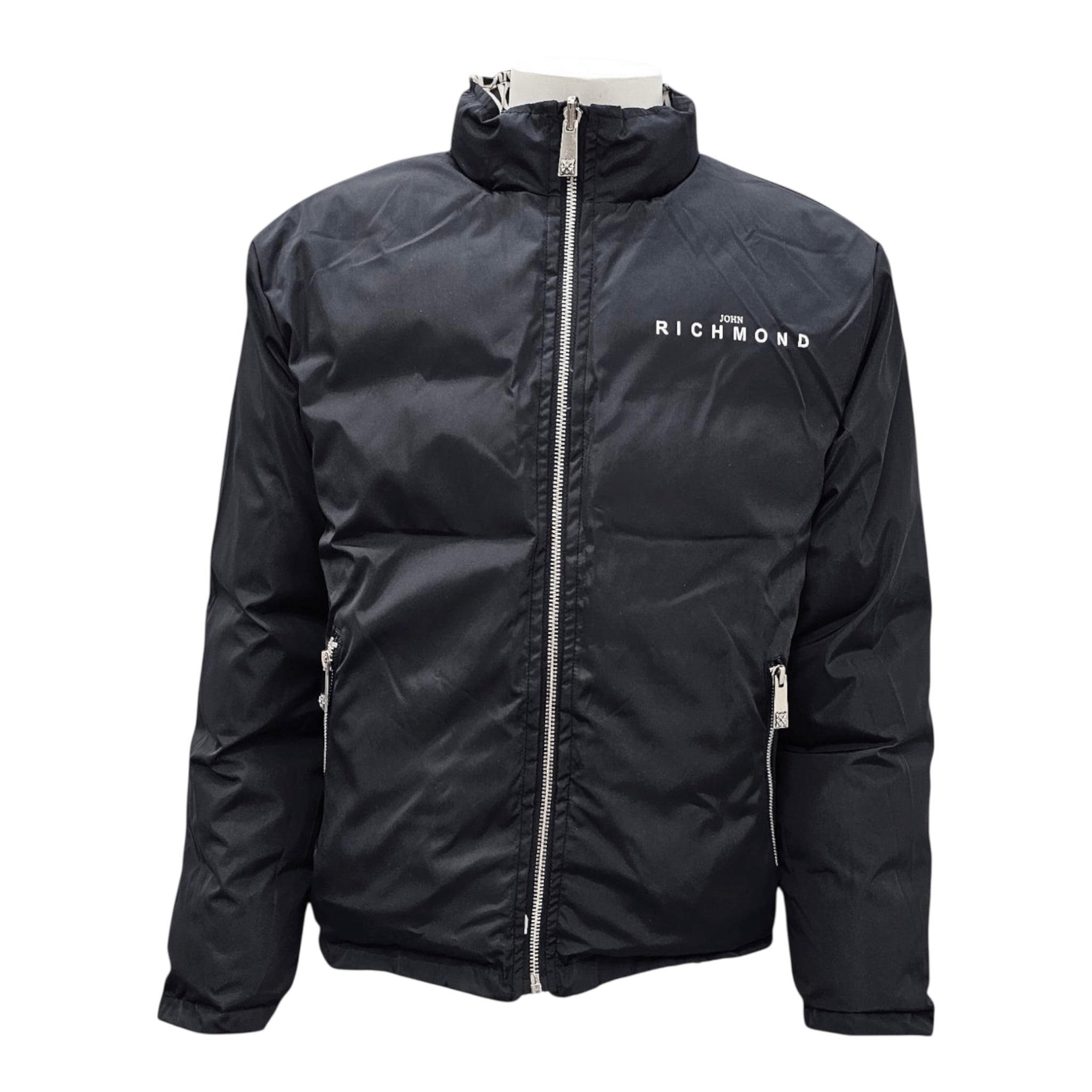 John Richmond Giubbino Reversibile con Fantasia Nero per Bambino RBA25046PI NERO JOHN RICHMOND 