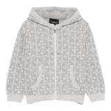 John Richmond Felpa In Maglia con Zip E Cappuccio Grigio per Bambino RBA25111MAXX GRIGIO JOHN RICHMOND 