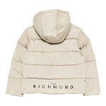 John Richmond Giubbino tinta unita con Zip E Cappuccio Beige per Bambino RBA25233PIJ BEIGE JOHN RICHMOND 