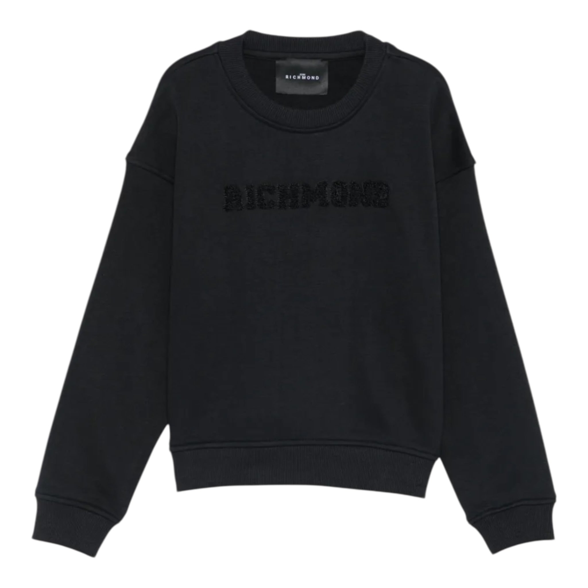 John Richmond Felpa tinta unita Girocollo con Stampa Nero per Bambino RBA25236FE NERO JOHN RICHMOND 