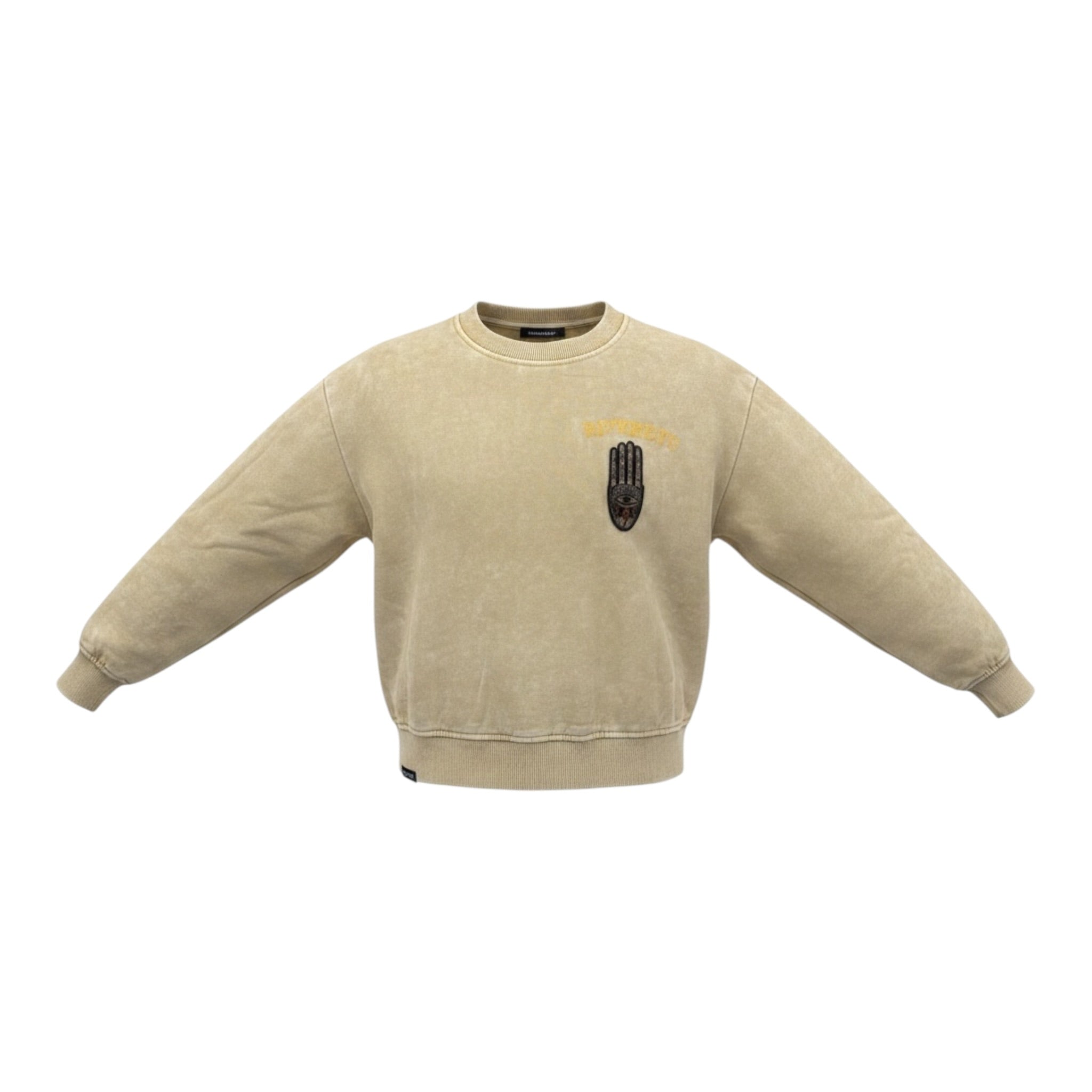 John Richmond Felpa tinta unita Girocollo con Logo Paglia per Bambino RBA26059FE PAGLIA JOHN RICHMOND 