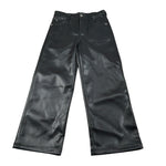 John Richmond Pantalone tinta unita Modello Palazzo In Ecopelle Nero per Bambina RBA26067PA NERO JOHN RICHMOND 