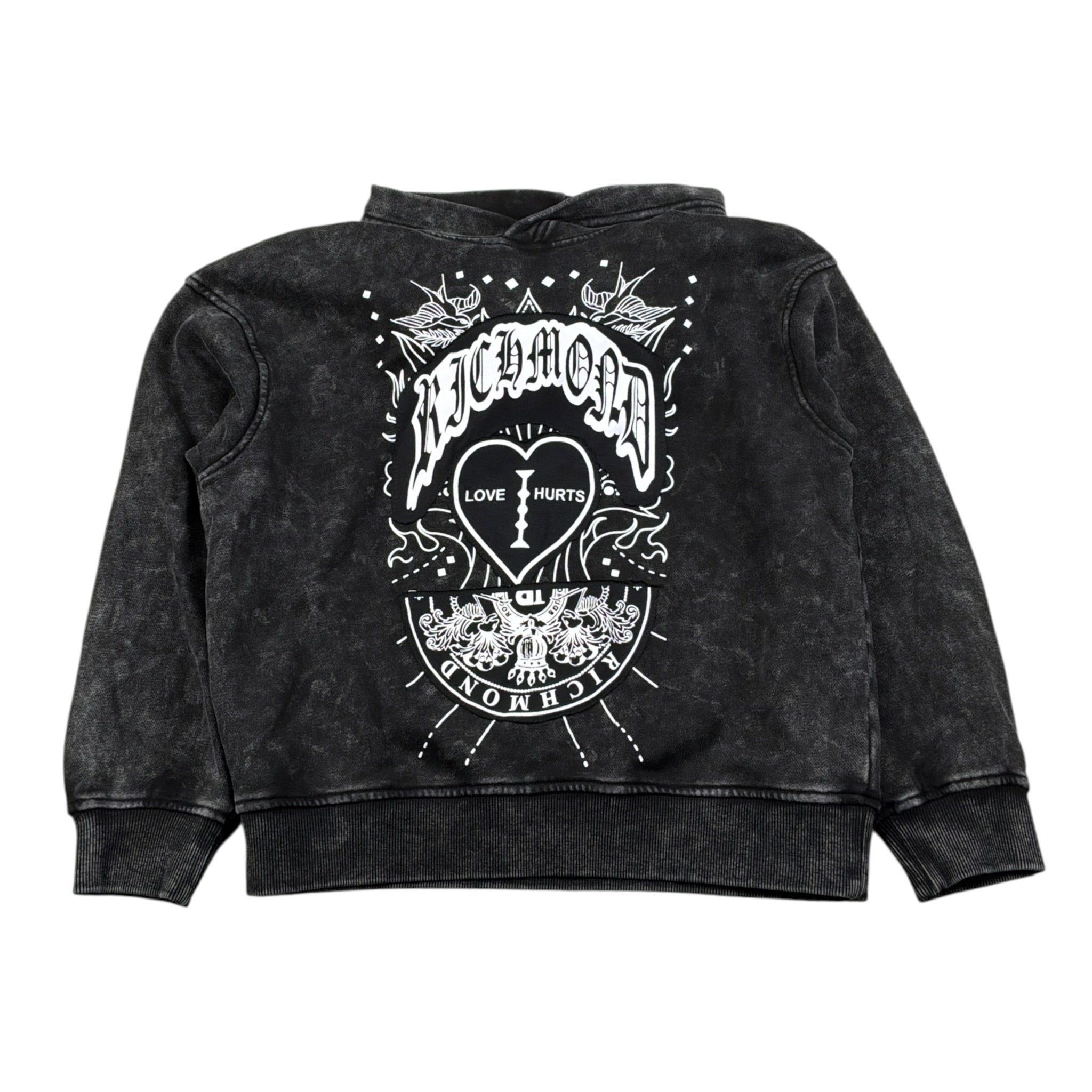 John Richmond Felpa tinta unita con Zip E Cappuccio Nero per Bambino RBA26077FE NERO JOHN RICHMOND 