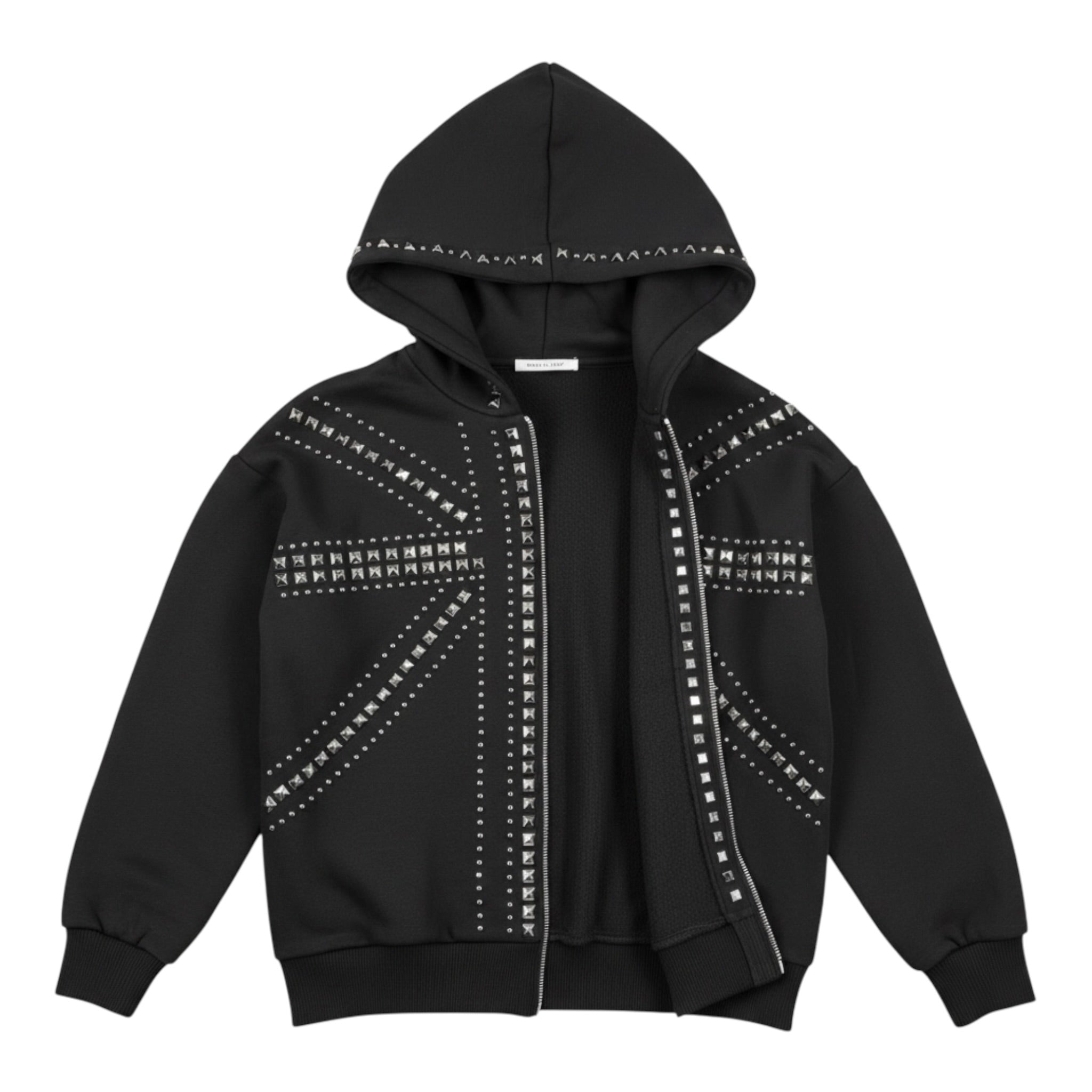 John Richmond Felpa tinta unita con Zip E Cappuccio Nero per Bambino RBA26128FE NERO JOHN RICHMOND 