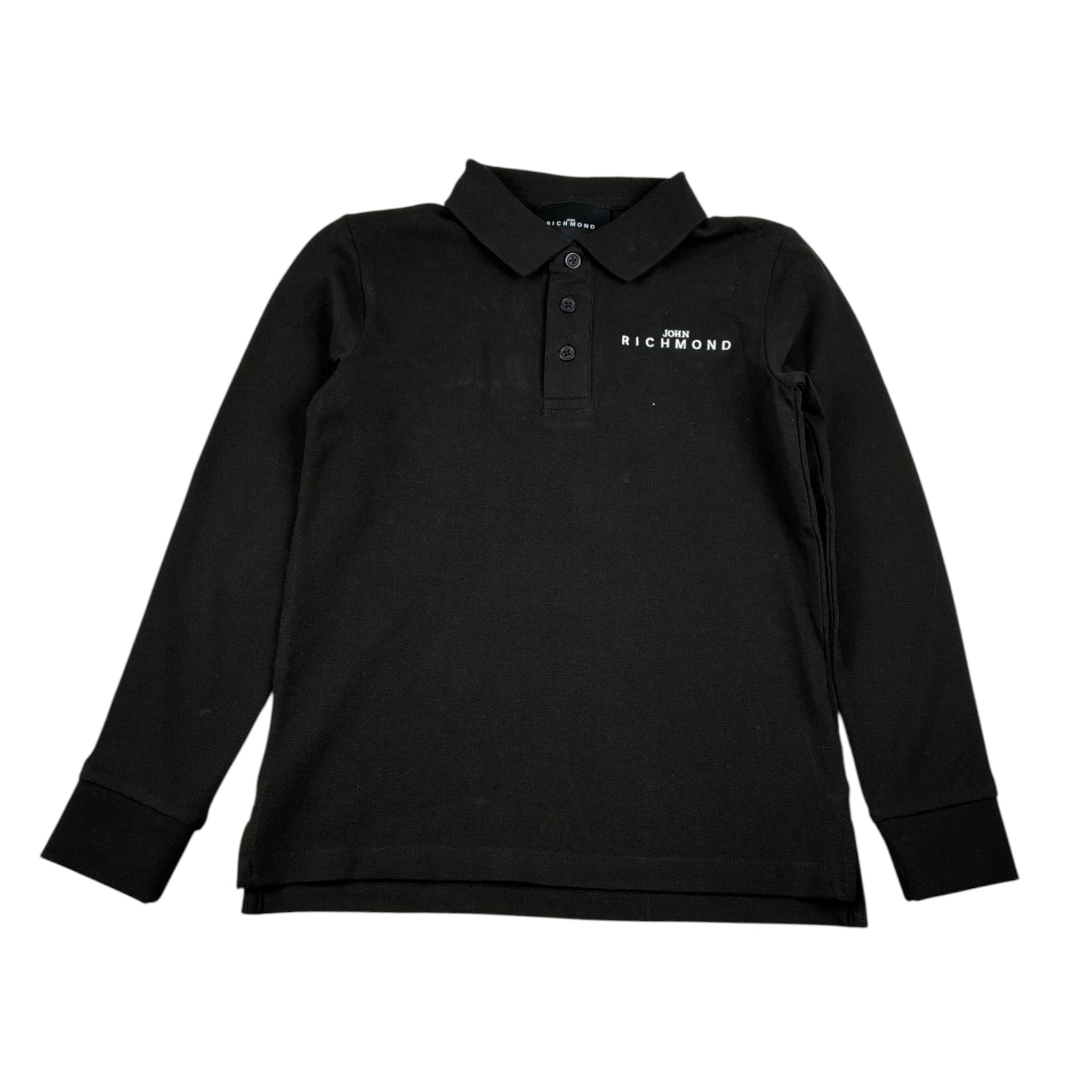 John Richmond Polo Manica Lunga tinta unita con Logo Nero per Bambino RBA26161PO NERO JOHN RICHMOND 