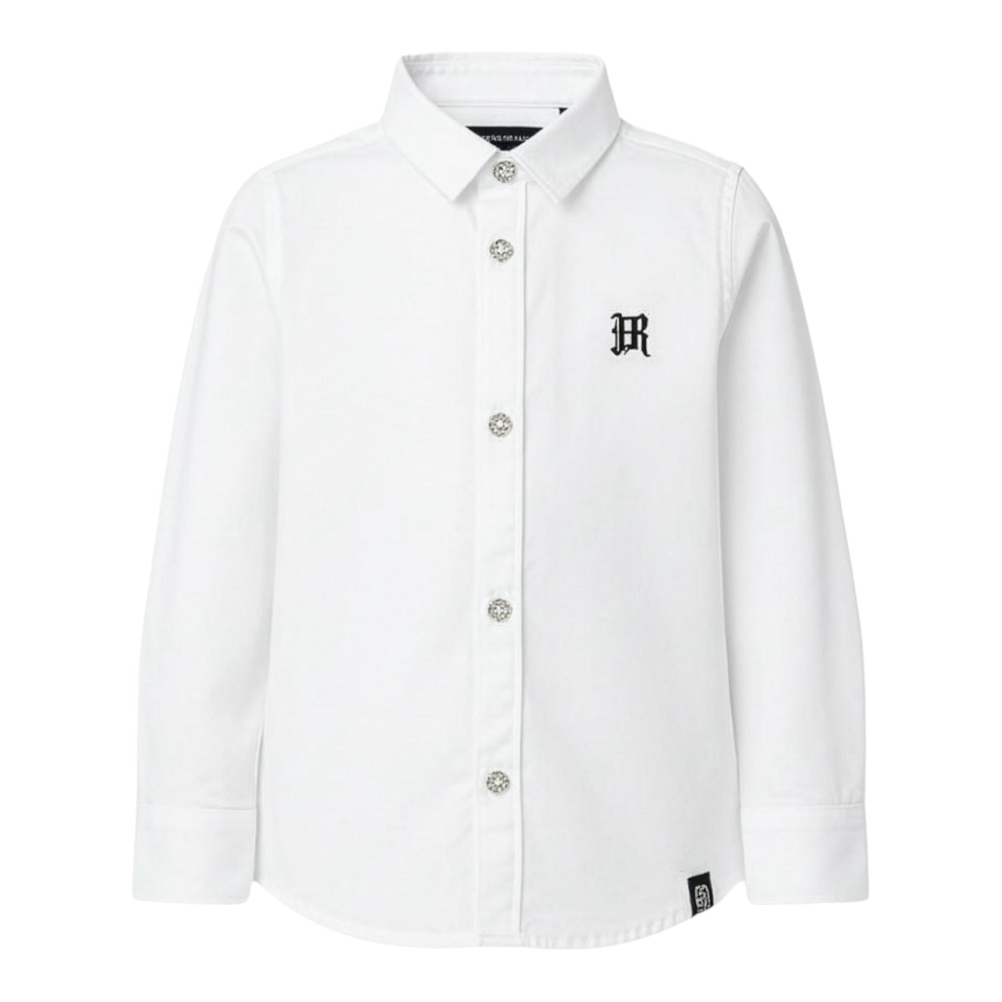 John Richmond Camicia Manica Lunga tinta unita con Logo Bianco per Bambino RBP23018CA BIANCO JOHN RICHMOND 