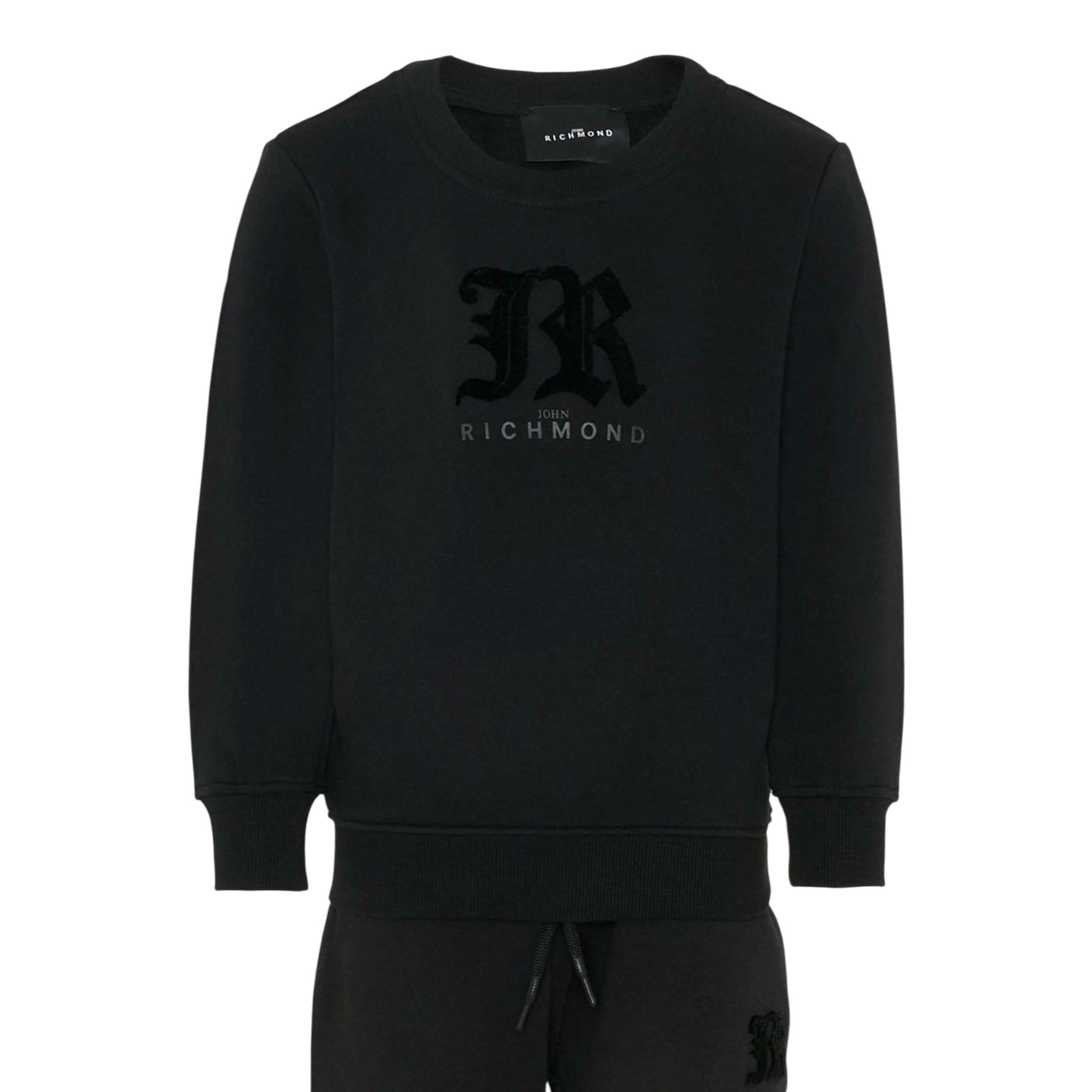 John Richmond Completo 2 Pezzi Felpa-Pantalone tinta unita Nero per Neonato RGA25002CFNX NERO JOHN RICHMOND 