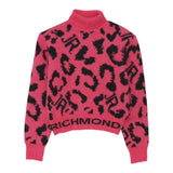 John Richmond Maglia tinta unita con Fantasia Maculata Fuxia per Neonata RGA25049MA FUXIA JOHN RICHMOND 
