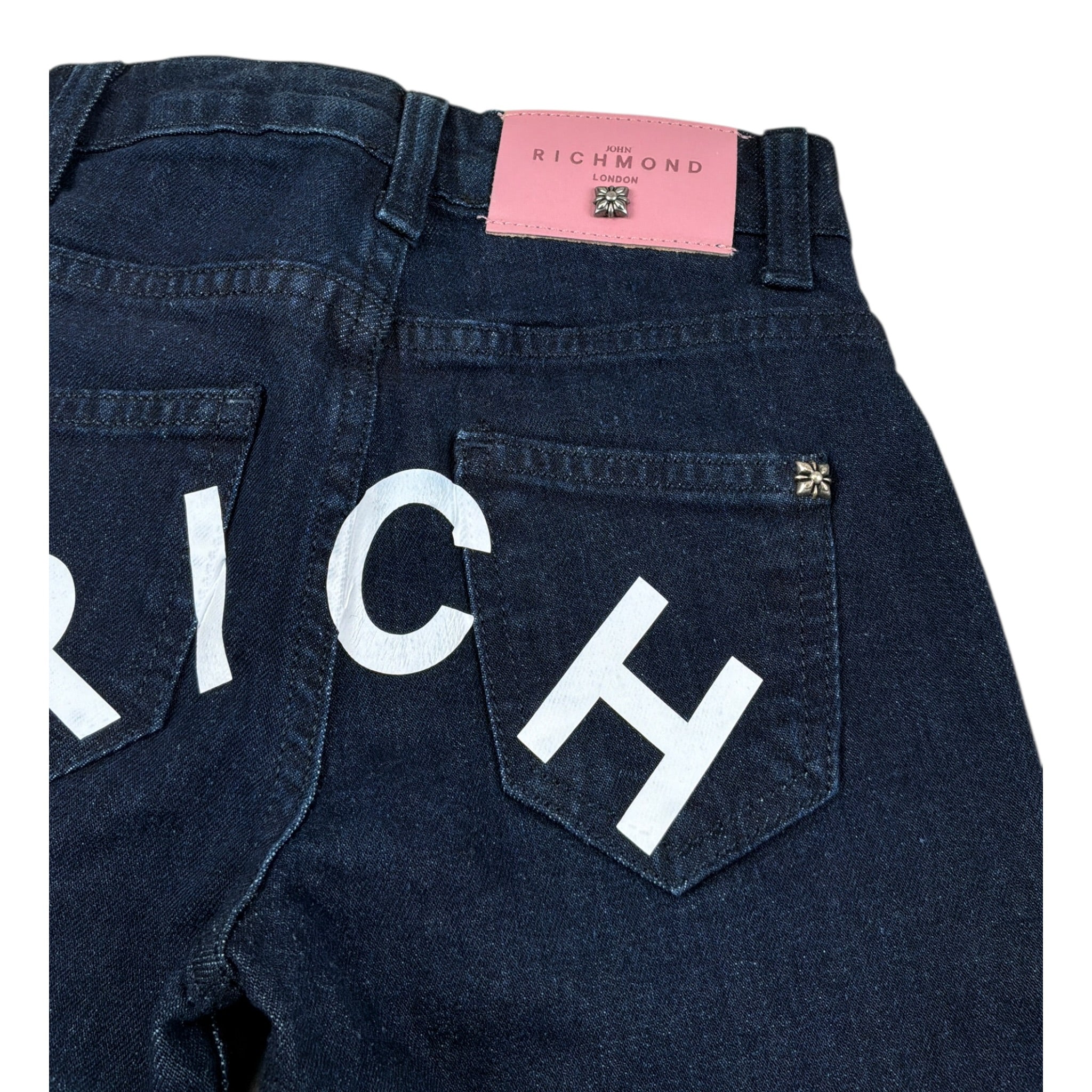 John Richmond Jeans tinta unita con Girovita Regolabile Blu per Bambina RGA25106JE BLU JOHN RICHMOND 