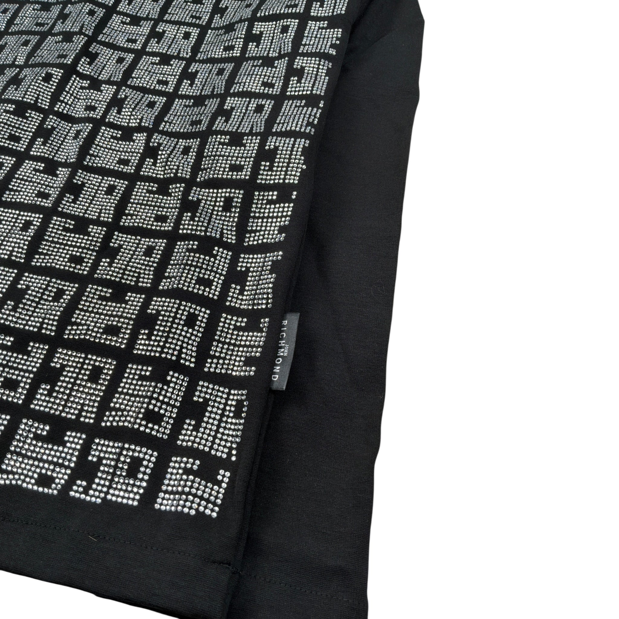 John Richmond Shirt Girocollo tinta unita con Brillantini Nero per Bambina RGA25181TS NERO JOHN RICHMOND 