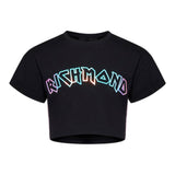 John Richmond T-Shirt tinta unita con Stampa Nero per Bambina RGA25224TS NERO JOHN RICHMOND 