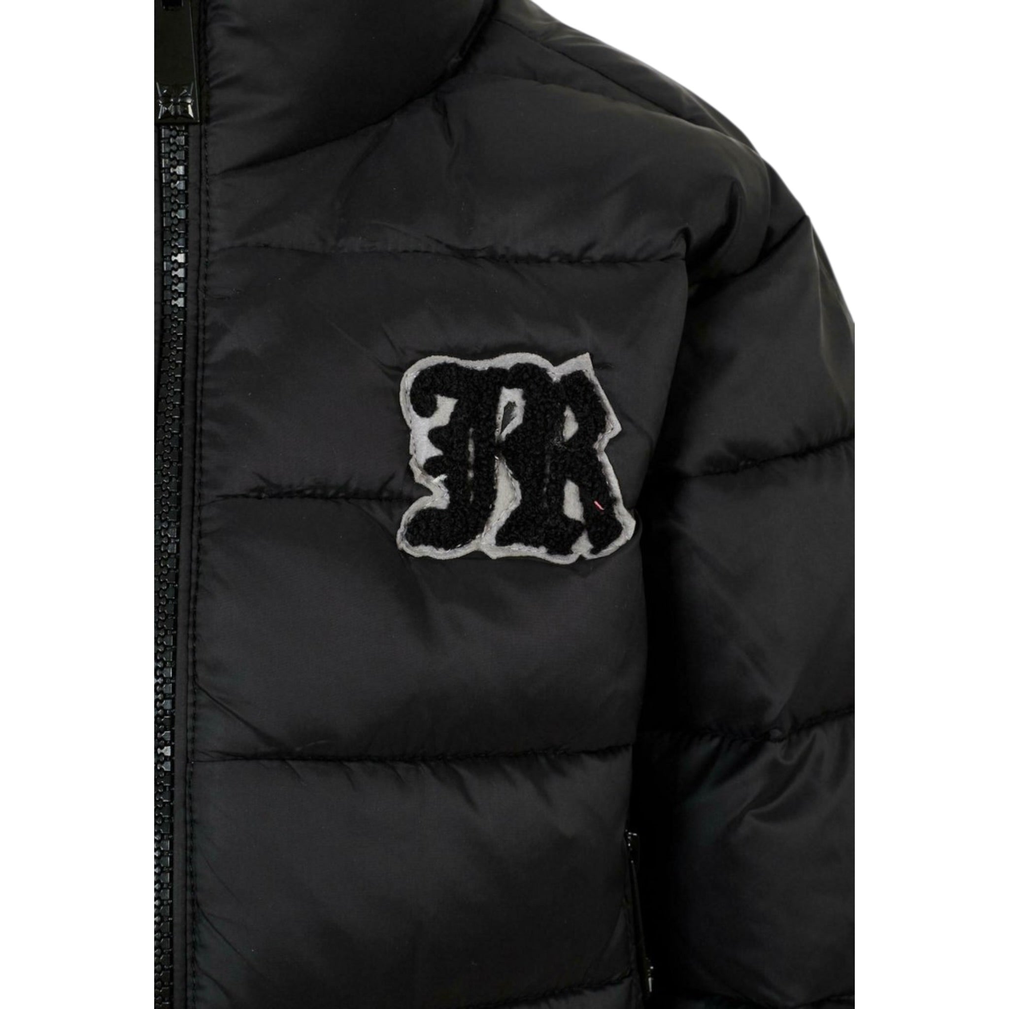 John Richmond Giubbino tinta unita con Stampe Logo Nero per Bambino RGA25233BIJ NERO JOHN RICHMOND 