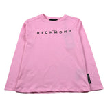 John Richmond Shirt Girocollo tinta unita con Logo Rosa per Bambina RGA26004TS ROSA JOHN RICHMOND 