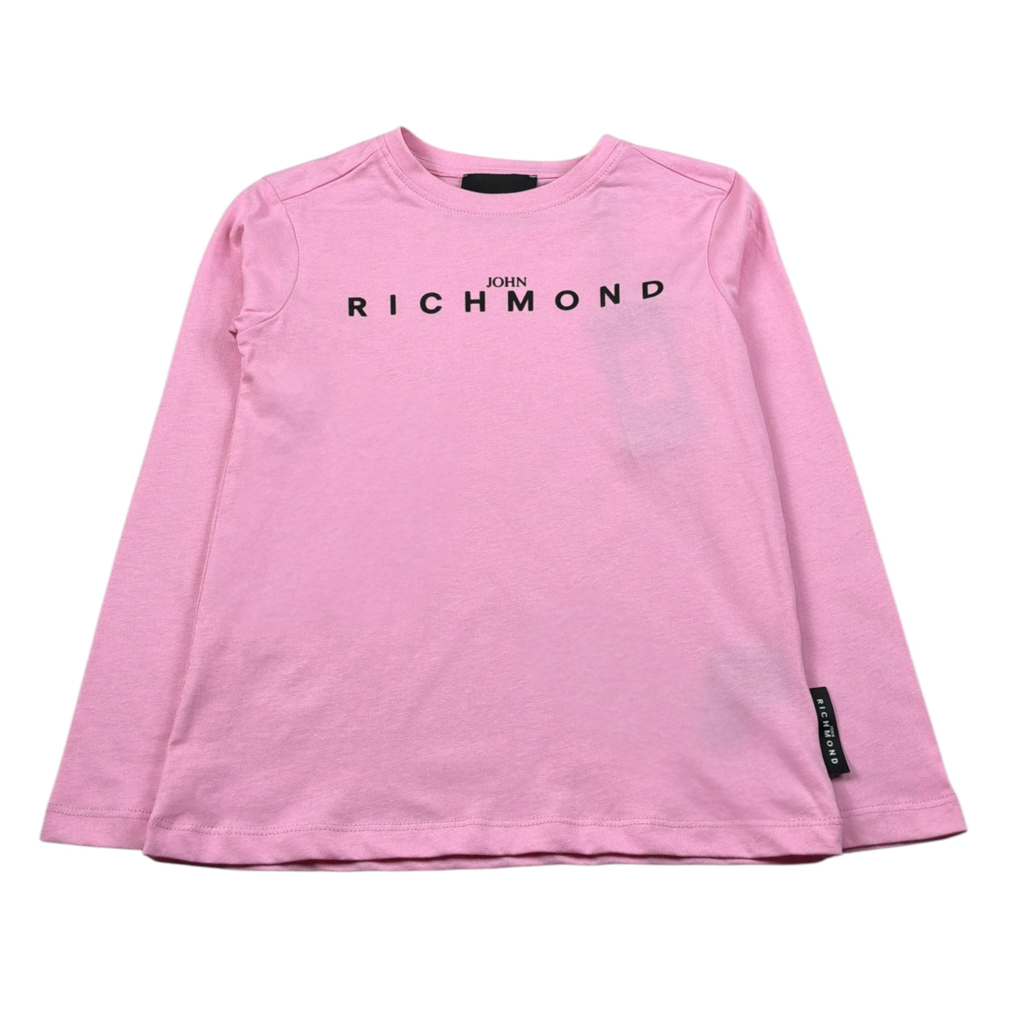 John Richmond Shirt Girocollo tinta unita con Logo Rosa per Bambina RGA26004TS ROSA JOHN RICHMOND 