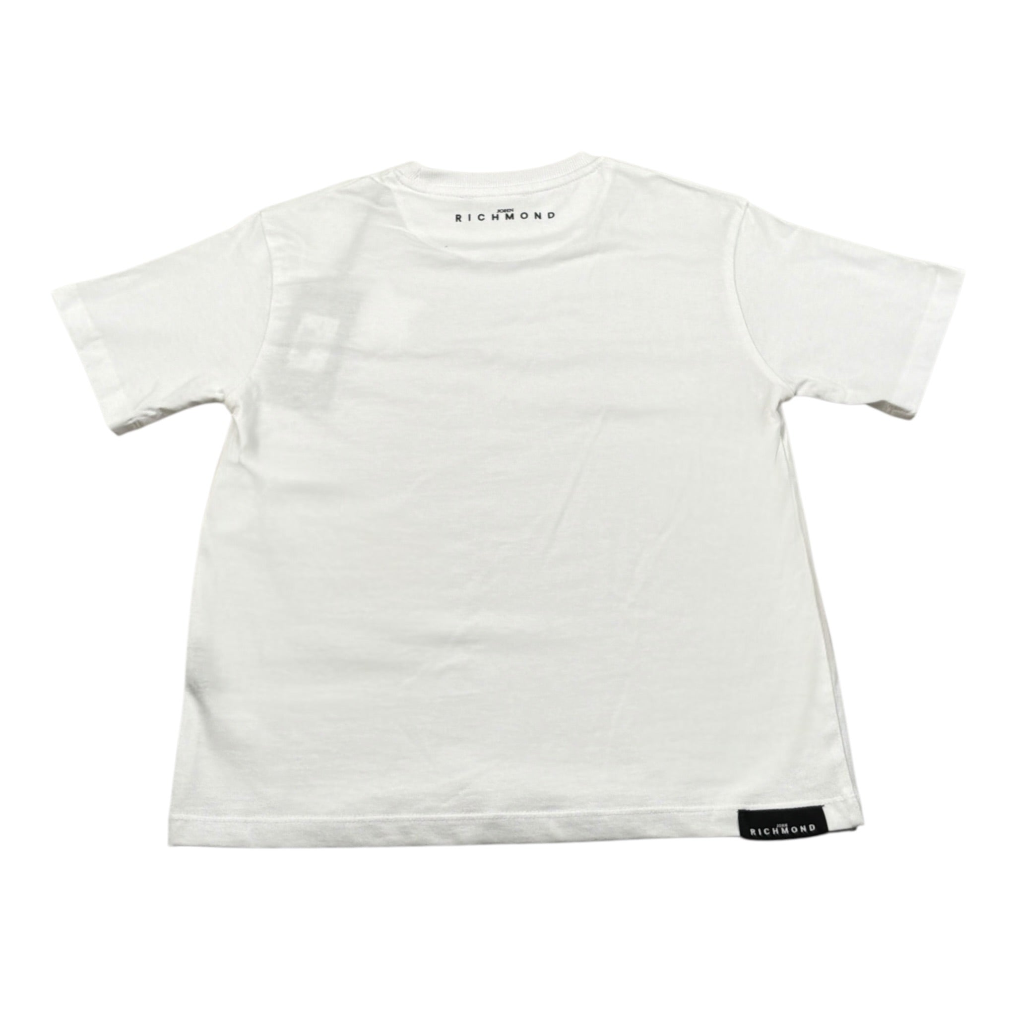 John Richmond T-Shirt Girocollo tinta unita con Logo Bianco per Bambina RGA26009TS BIANCO JOHN RICHMOND 