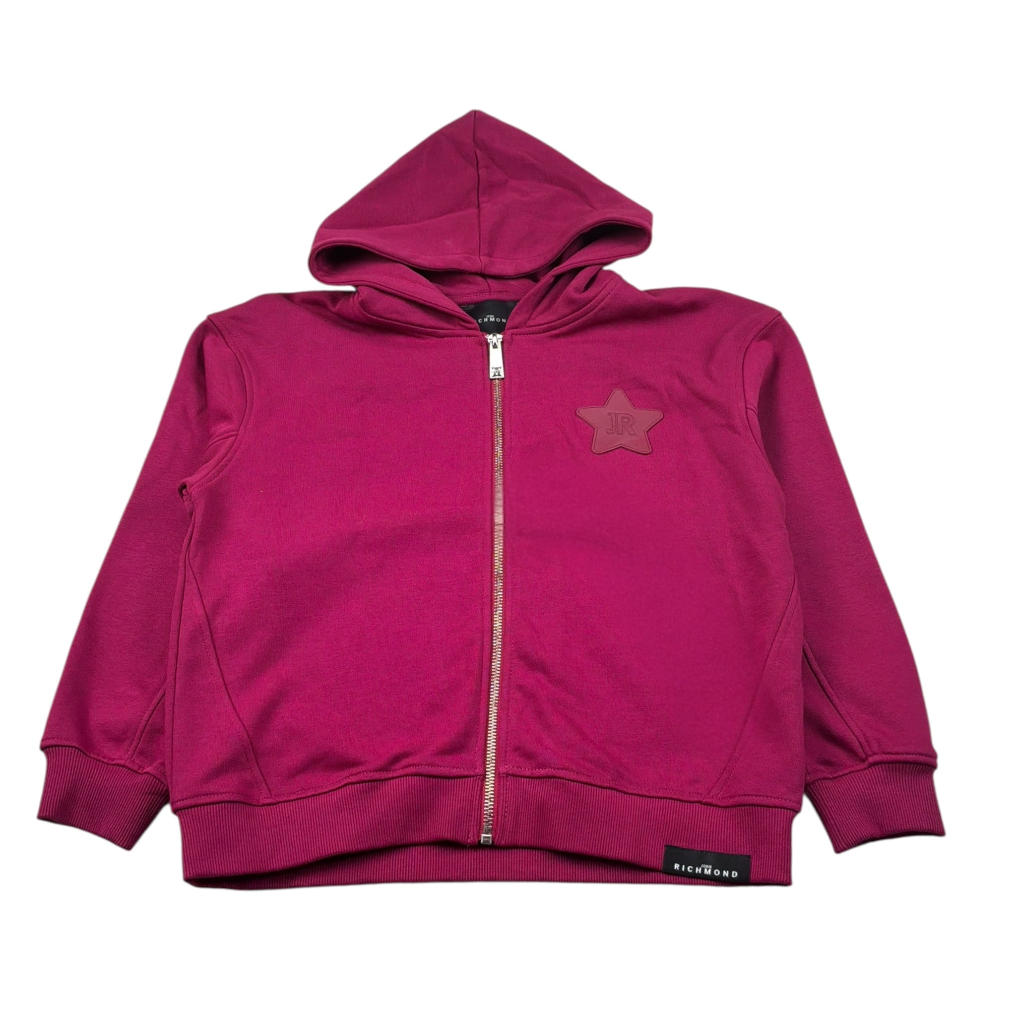 John Richmond Felpa con Zip E Cappuccio tinta unita Fuxia per Bambina RGA2600\FE FUXIA JOHN RICHMOND 
