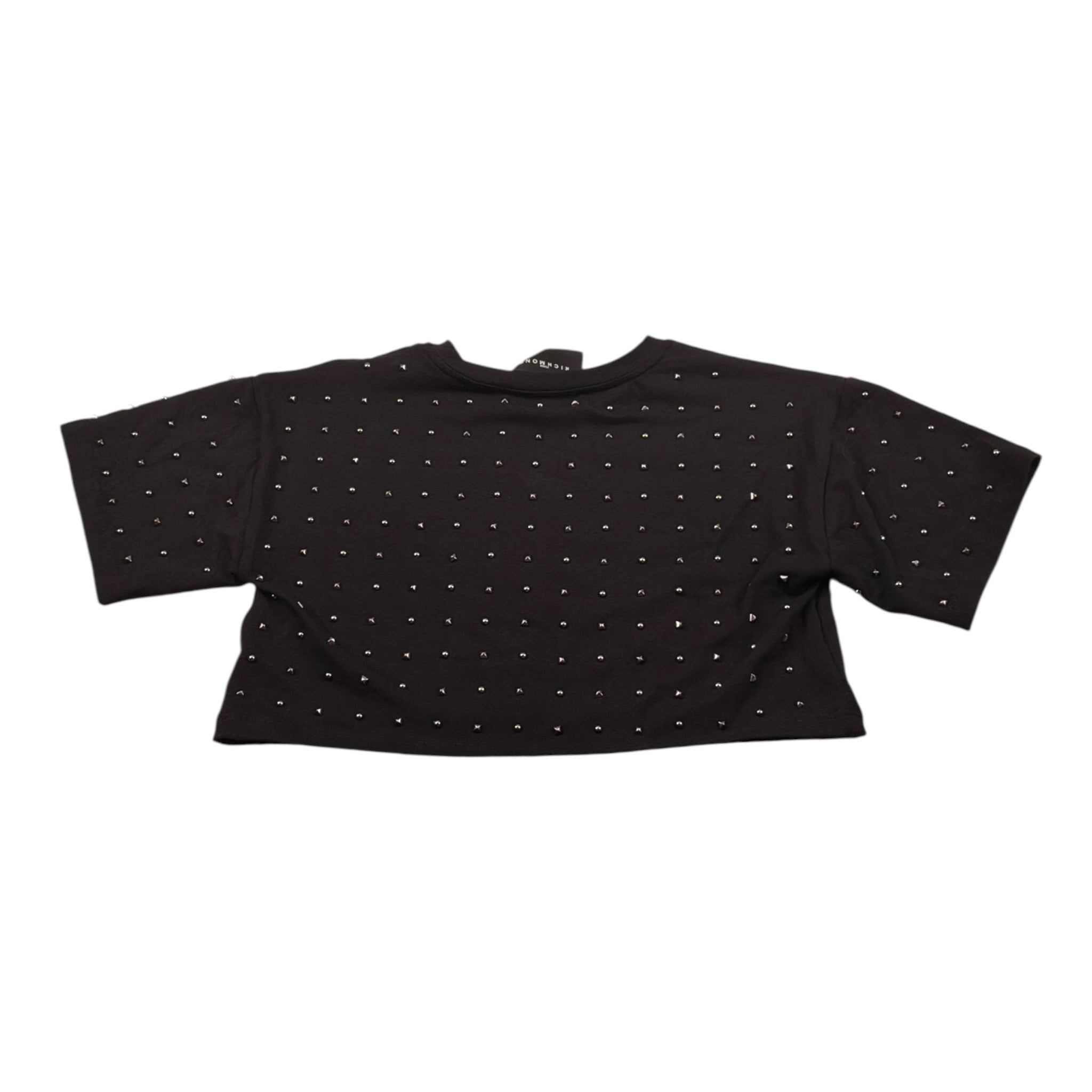 John Richmond T-Shirt Girocollo tinta unita con Logo Nero per Bambina RGA26013TS NERO JOHN RICHMOND 