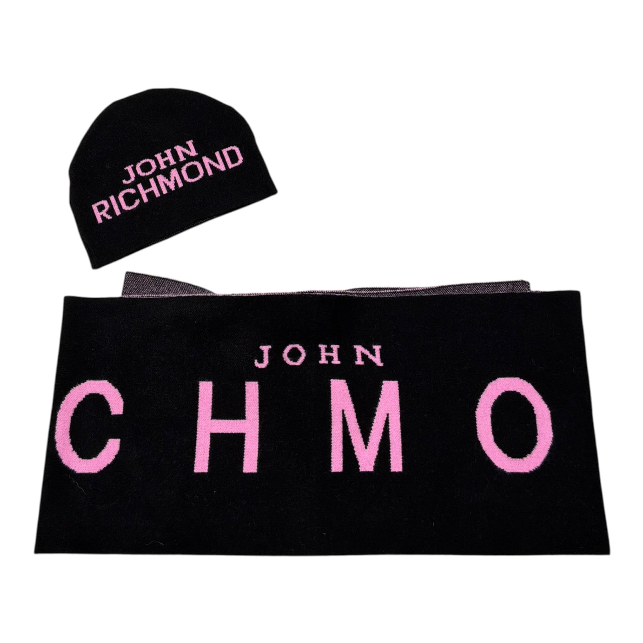 John Richmond Set Cappello-Sciarpa tinta unita Nero per Bambina RGA26015HS NERO JOHN RICHMOND 