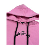 John Richmond Felpa Chiusa con Cappuccio tinta unita con Logo Rosa per Bambina RGA26030FE ROSA JOHN RICHMOND 