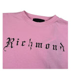 John Richmond Shirt Girocollo tinta unita con Logo Rosa per Bambina RGA26036TS ROSA JOHN RICHMOND 