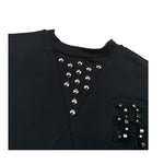 John Richmond T-Shirt Girocollo tinta unita con Logo Nero per Bambina RGA26037TS NERO JOHN RICHMOND 