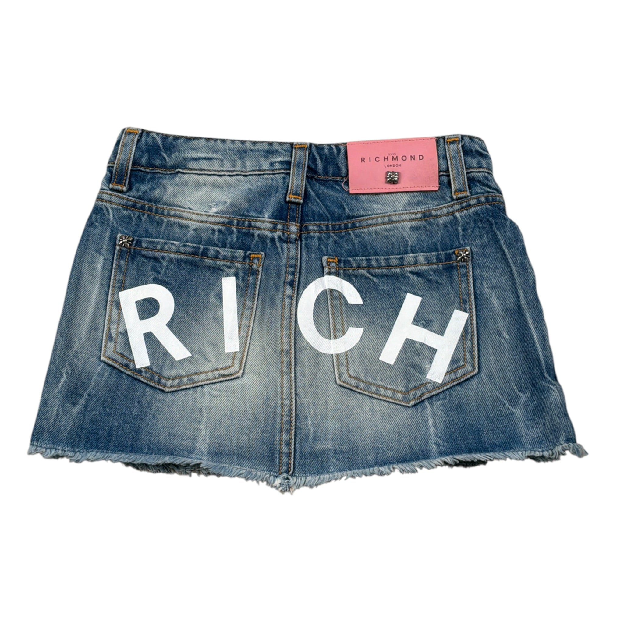 John Richmond Gonna In Denim tinta unita Xon Logo Azzurro per Bambina RGA26050GO AZZURRO JOHN RICHMOND 