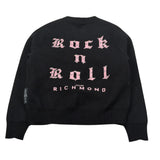 John Richmond Cardigan tinta unita con Stampa Nero per Bambina RGA26062CD NERO JOHN RICHMOND 