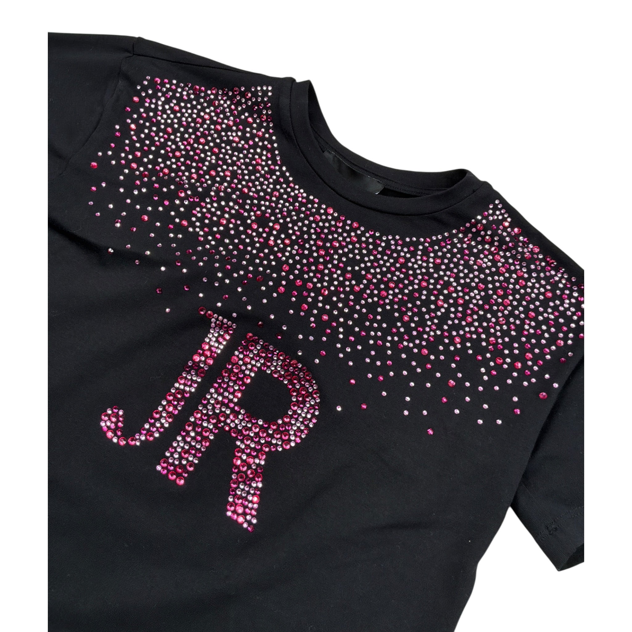 John Richmond T-Shirt tinta unita con Brillantini Nero per Bambina RGA26077TS NERO JOHN RICHMOND 