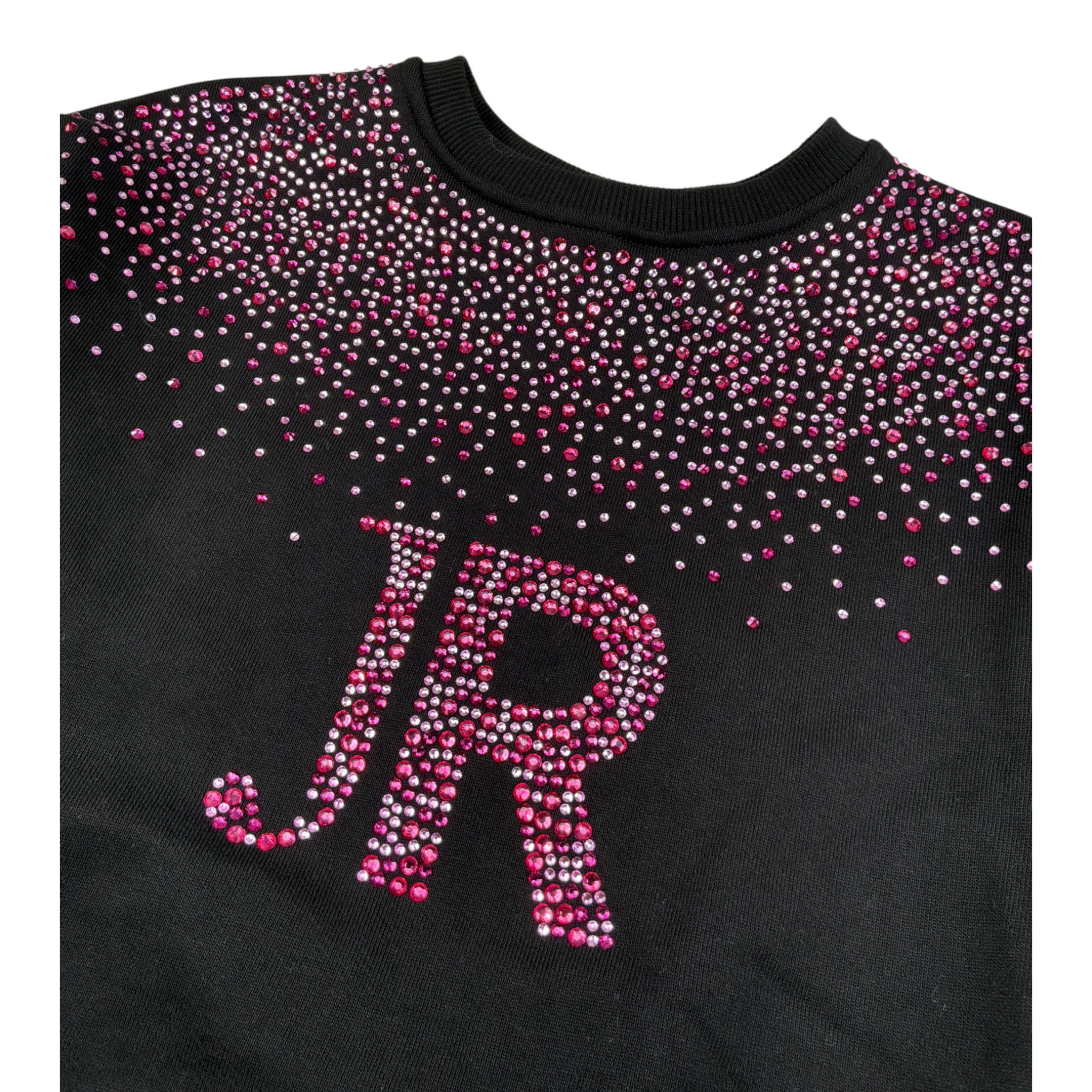 John Richmond Felpa tinta unita con Brillantini Nero per Bambina RGA26079FE NERO JOHN RICHMOND 