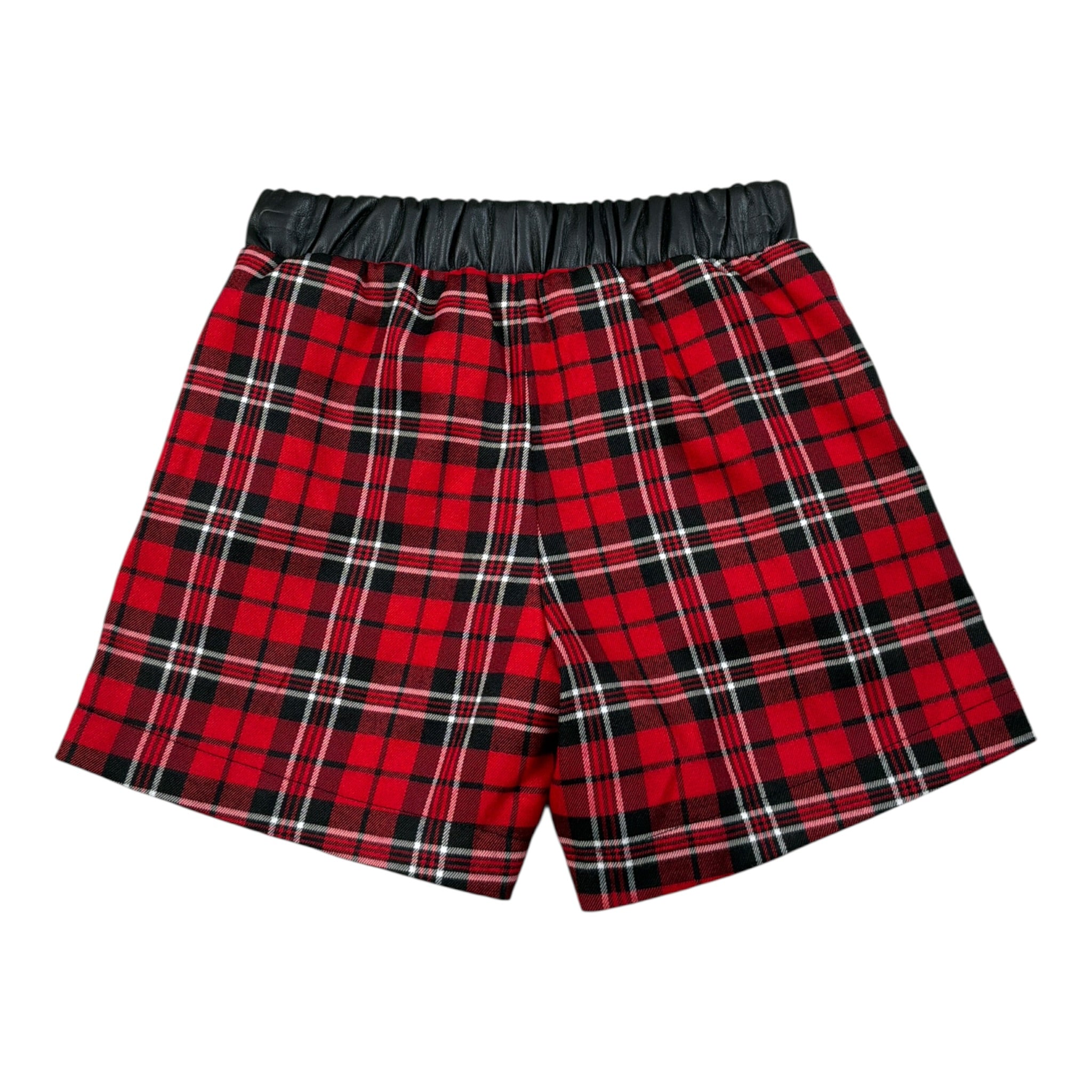 John Richmond Short tinta unita con Fantasia Scozzese Rosso per Bambina RGA26089SH ROSSO JOHN RICHMOND 