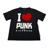 John Richmond T-Shirt tinta unita con Brillantini Nero per Bambina RGA26146TS NERO JOHN RICHMOND 