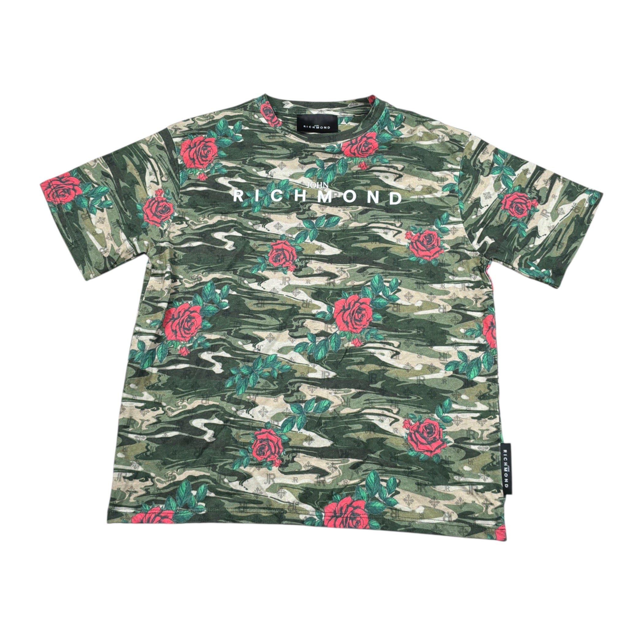 John Richmond T-Shirt tinta unita con Fantasia Verde per Bambina RGA26147TS VERDE JOHN RICHMOND 