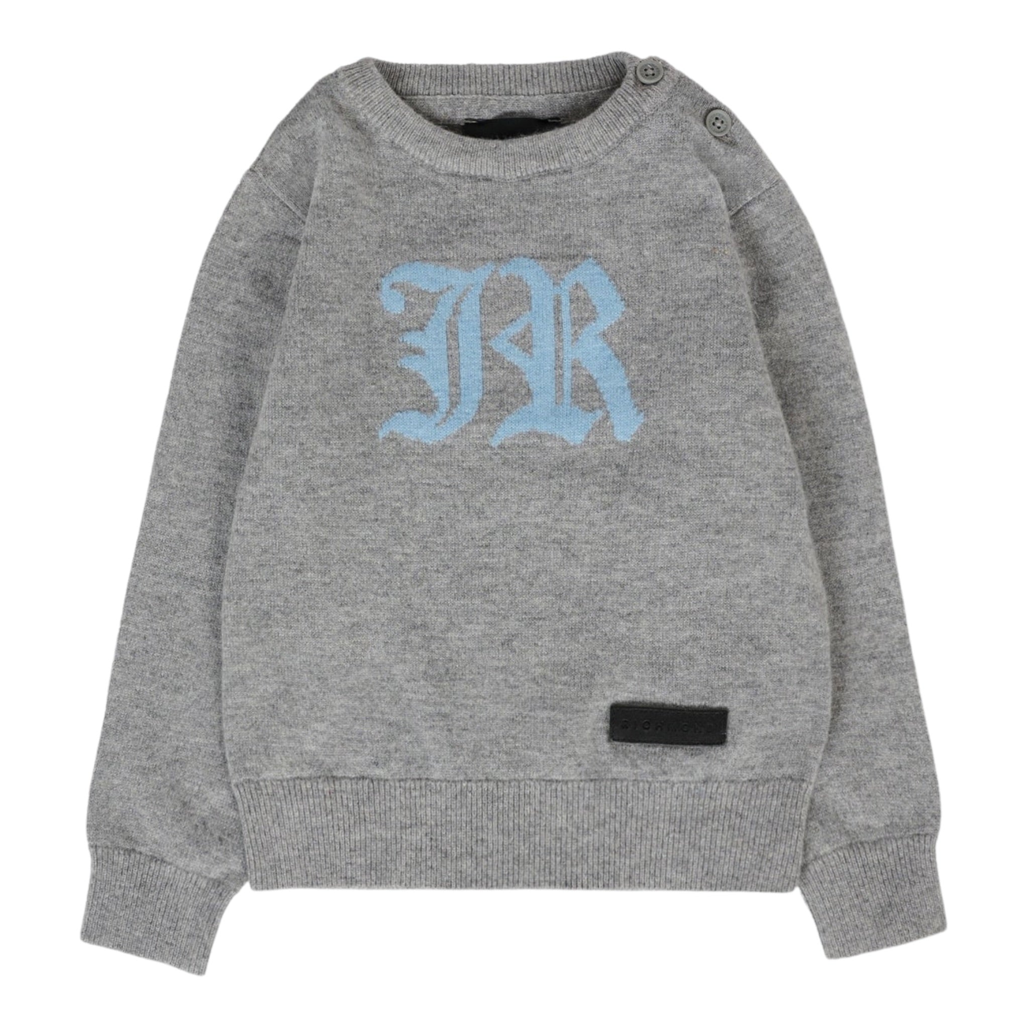 John Richmond Maglia Girocollo tinta unita con Logo Grigio per Neonato RIA25009MA GRIGIO JOHN RICHMOND 