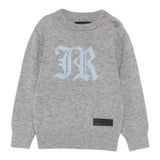 John Richmond Maglia Girocollo tinta unita con Logo Grigio per Neonato RIA25009MAX GRIGIO JOHN RICHMOND 