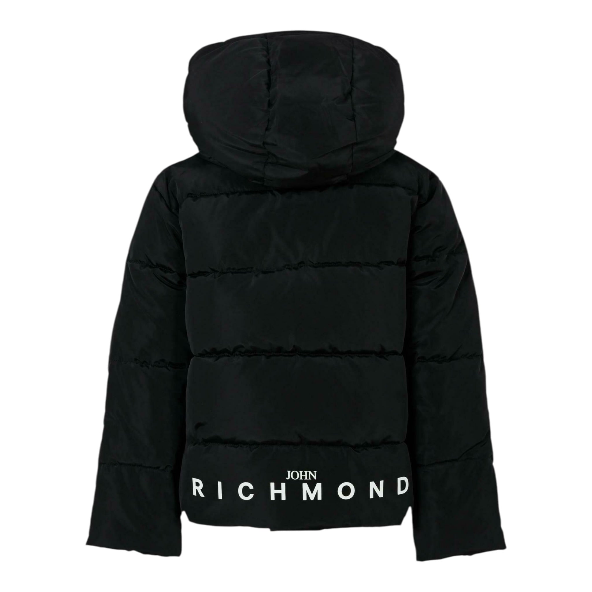 John Richmond Giubbino tinta unita con Cappuccio Stampe Logo Nero per Neonato RIA25011PIX NERO JOHN RICHMOND 